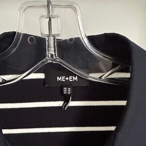 ME+EM Navy and White Striped Top